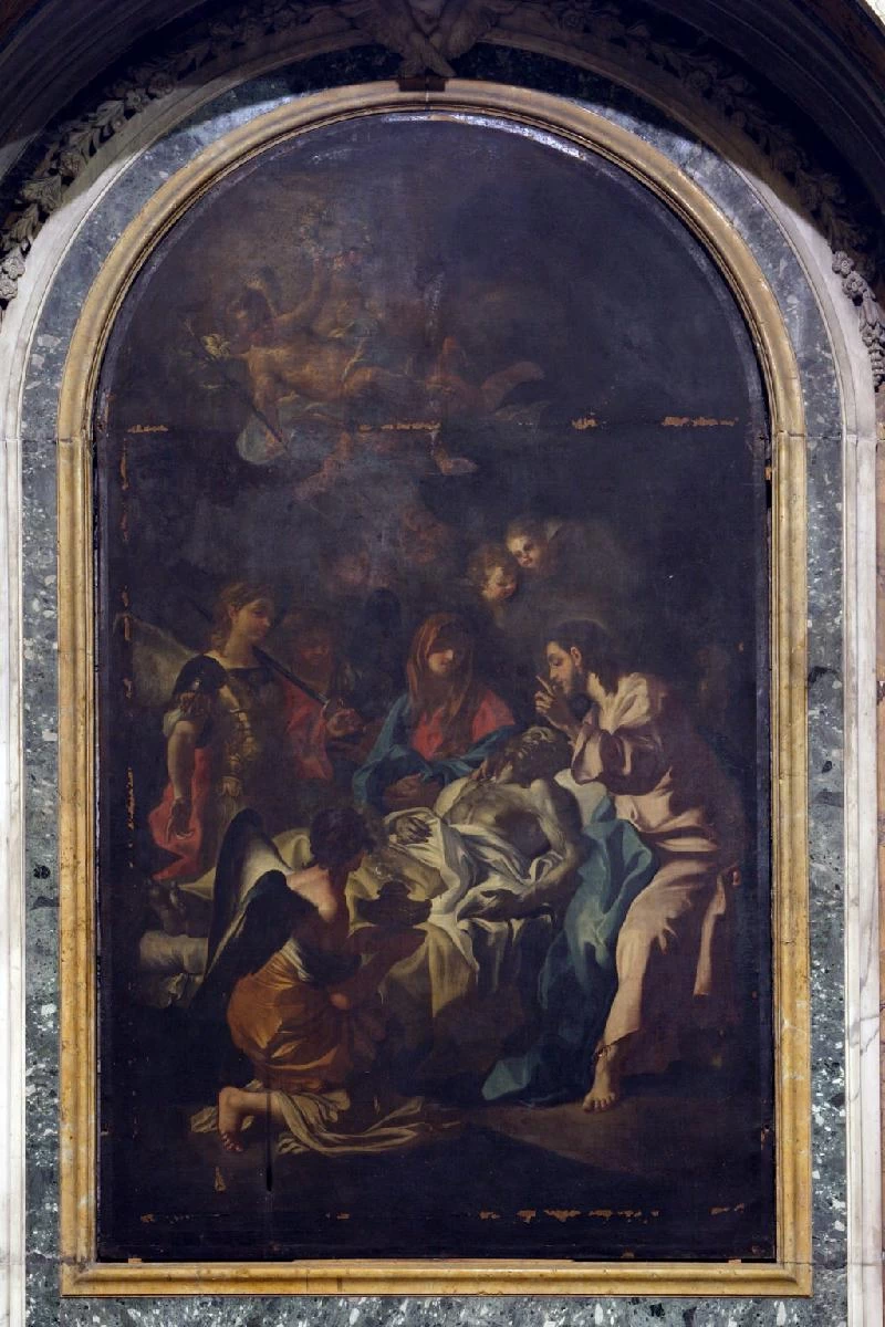 Transito di San Giuseppe in olio su tela